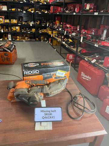 USED NO SANDPAPER Ridgid 6.5 Amp Corded 3 in. x 18 in. Variable Speed Belt Sander R27401