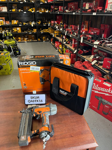 USED Ridgid Pneumatic 18-Gauge 2-1/8 in. Brad Nailer & Bag R213BNF3