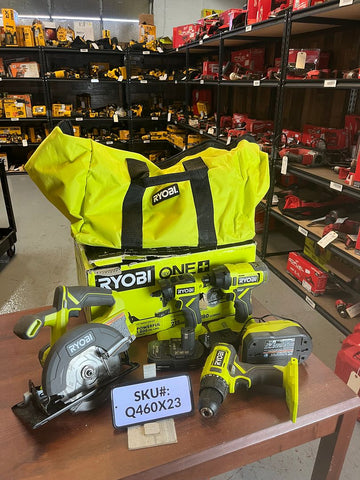 USED Ryobi 18V 4-Tool Kit Impact Driver Drill Circular Saw & Flashlight ONE 1.5Ah Battery & Charger