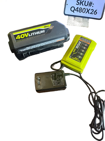 USED Ryobi 40V 4Ah Battery & Slim Charger Kit