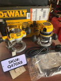 Dewalt 12 Amp Corded 2-1/4 Horsepower Fixed and Plunge Base Router Kit DW618PKB Q470X8