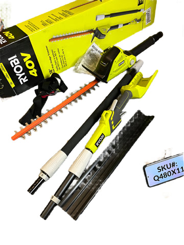 USED Ryobi 40V 18 in. Cordless Pole Hedge Trimmer (Tool Only) RY40603BTL