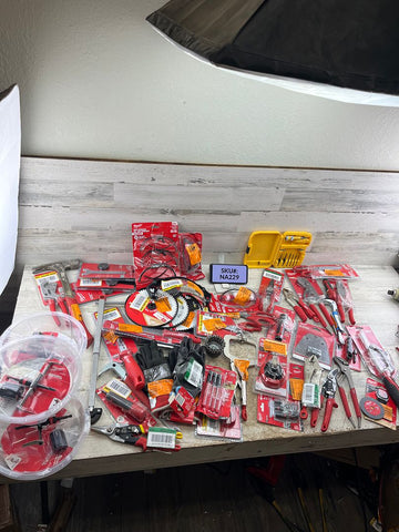 USED Milwaukee 40 Pc Resale Lot Open Packages Bits Pliers Blades Snips Hand Tools & More See Photo