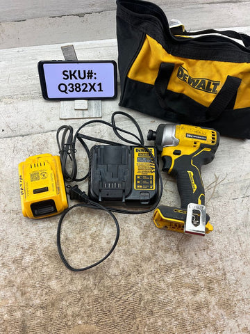 USED Dewalt ATOMIC 20V Cordless Impact Driver Kit 2Ah Battery Charger & Bag Q382X1