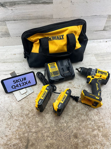 USED Dewalt 20V XR 1/2 in. Drill Driver Kit Two 2Ah Batteries Charger & Bag