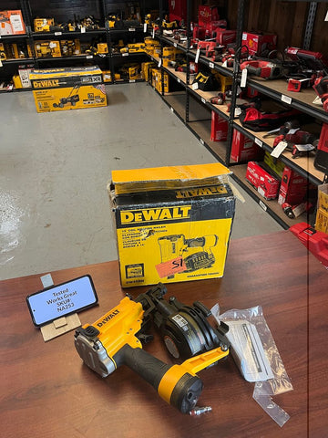 LIGHTLY USED Dewalt Pneumatic 15-Degree Coil Corded Roofing Nailer